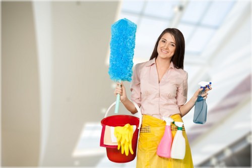Local carpet cleaning team working in a busy SW8 workspace