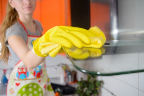 Local technician cleaning curtains in place for a SW8 apartment or office